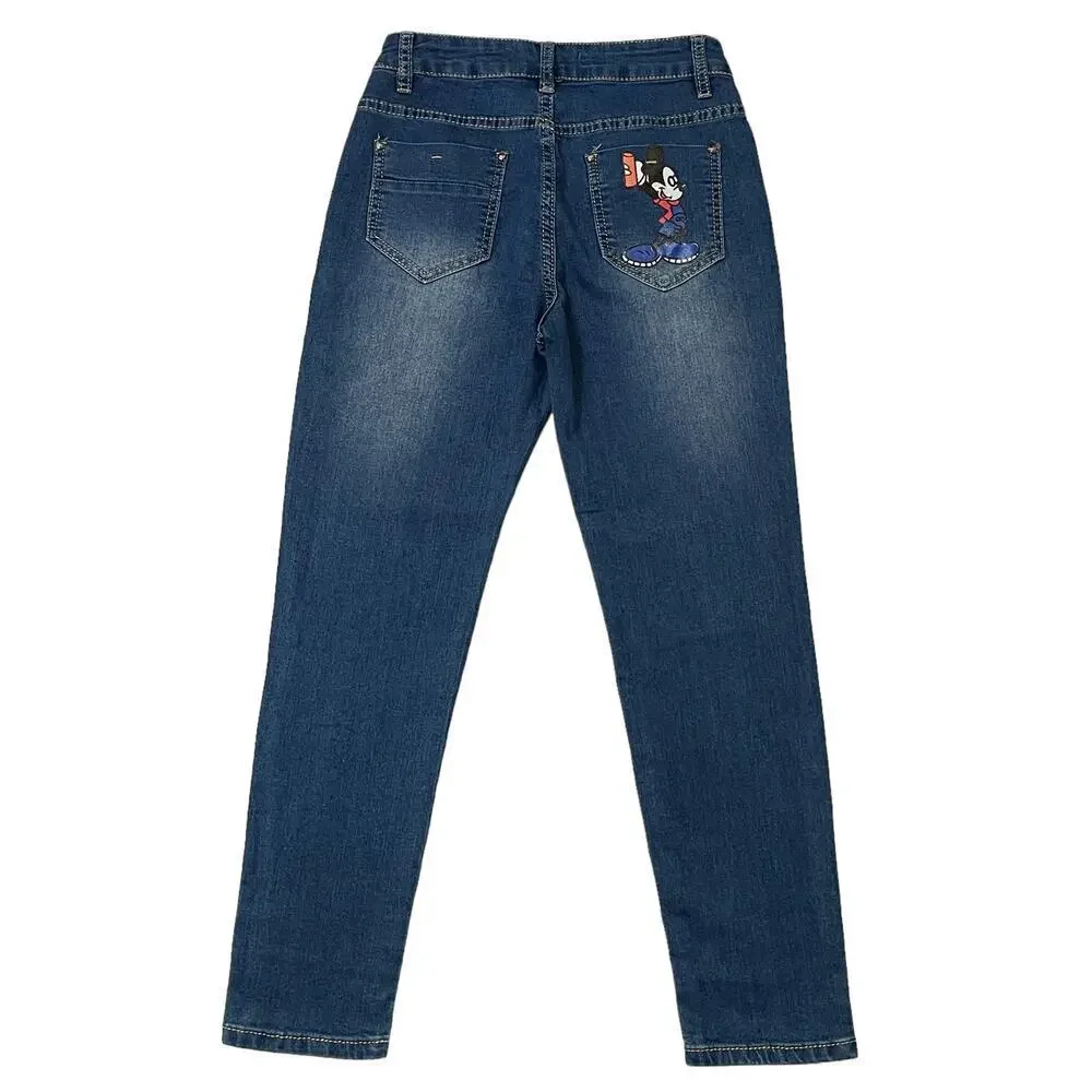 Love Chuti Youth Girls Mickey Mouse Jeans Size M